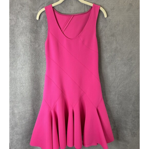 Derek Lam 10 Crosby Sleeveless Flare Ponte Mini Dress Rose Pink Approx. Small - Picture 12 of 16